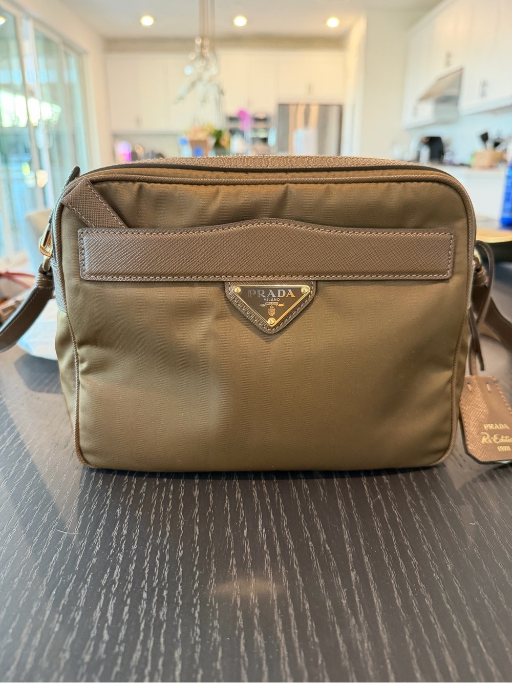 Prada cognac re-Nylon camera crossbody Bag with Leather Trim; worn 10 times max - Picture 5 of 16